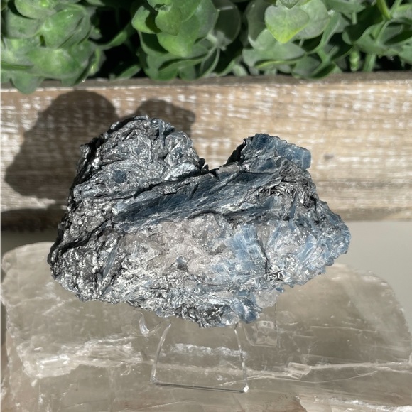 Blue Kyanite With Black Tourmaline Cluster - Picture 10 of 12